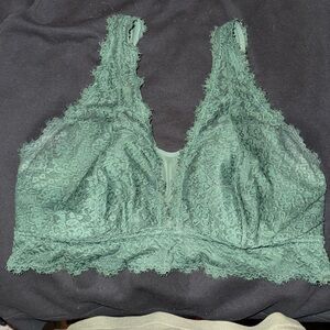 Aerie Eyelash Lace Bralette in Green